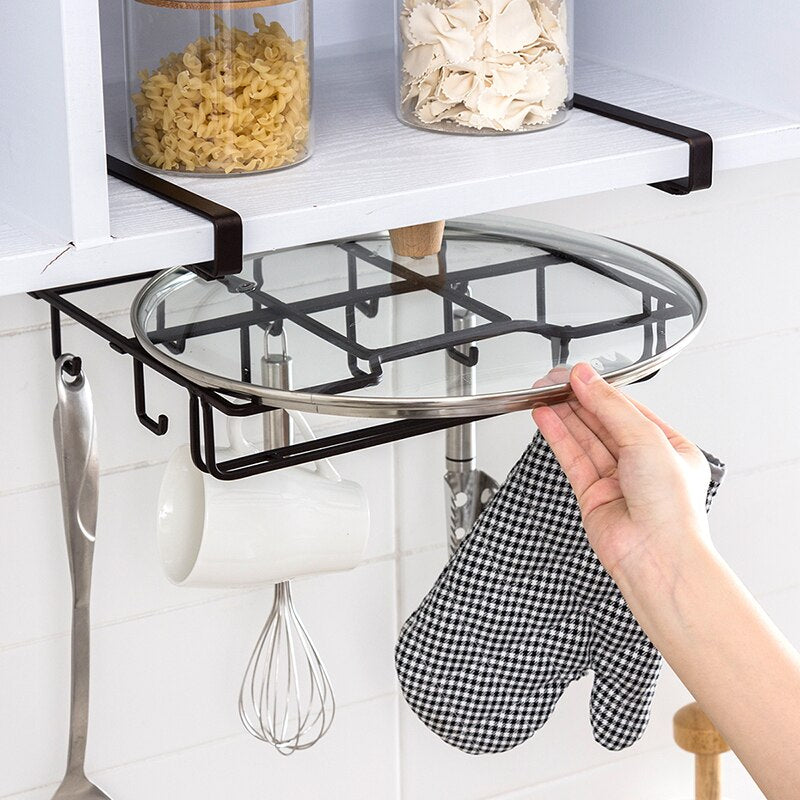 Kitchen Cabinet Organizer Storage Shelf Cupboard Hook Hanger