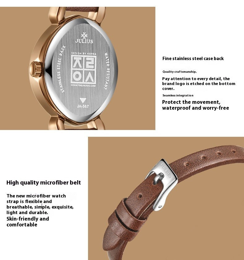 Oval Belt Quartz Movement Waterproof Compact Fashion Watch TrendyZone