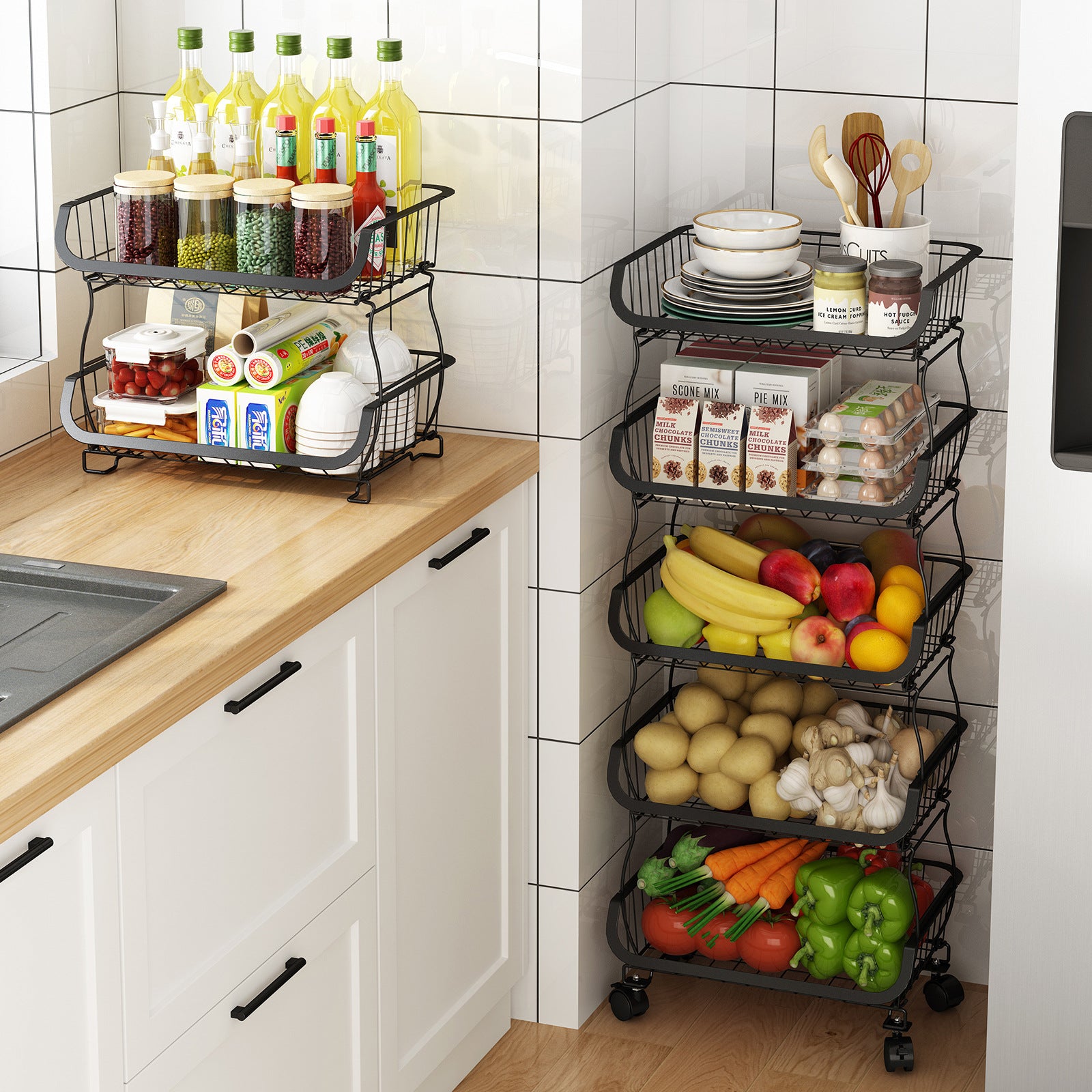 2/3/4/5/6 Layers Kitchen Organizer Storage Rack