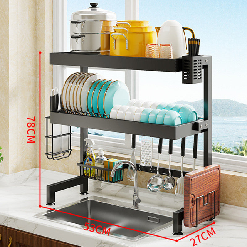 Double Layers Kitchen Sink Racks Dish Racks