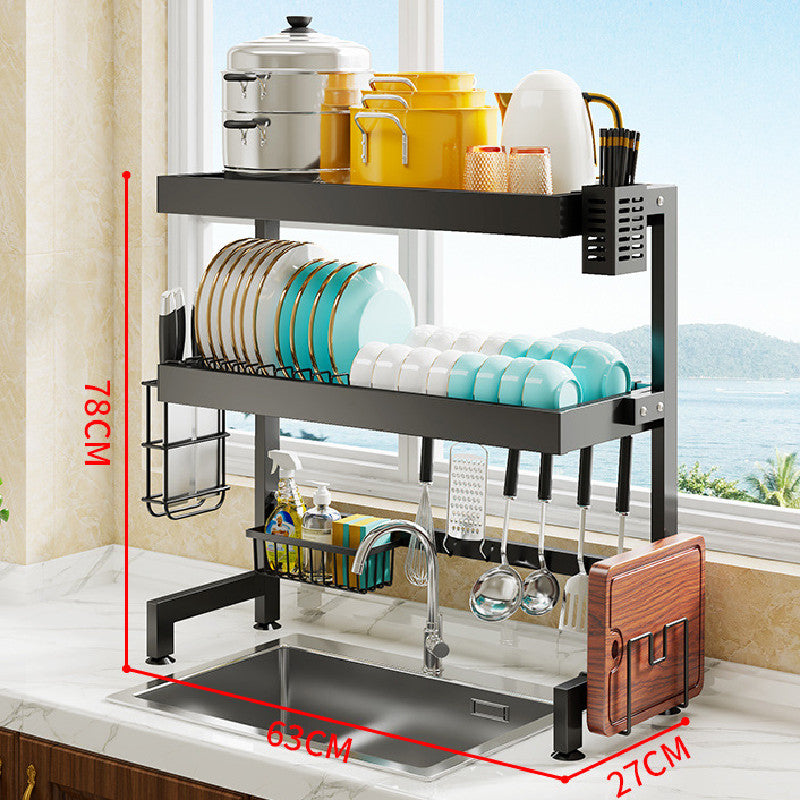 Double Layers Kitchen Sink Racks Dish Racks