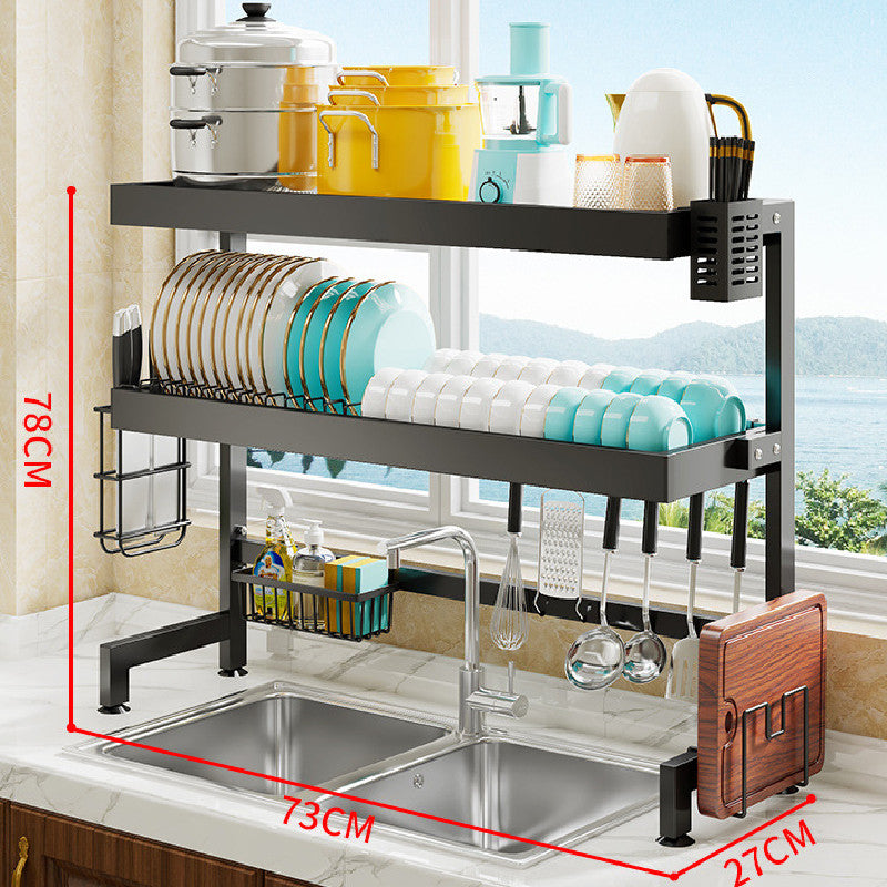 Double Layers Kitchen Sink Racks Dish Racks