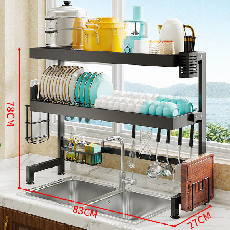Double Layers Kitchen Sink Racks Dish Racks