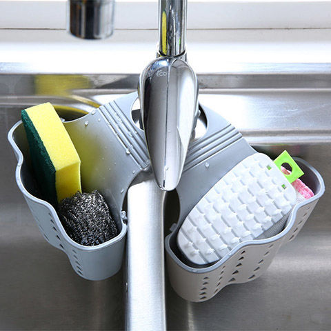Sink Shelf Soap Sponge Drain Rack Hanging Bag Kitchen Accessorie Bathroom Holder